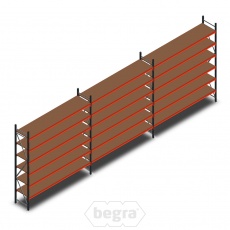 Voordeelrij grootvakstelling AR 3000x8340x600mm (hxbxd) - 6 niveaus Voordeelrij grootvakstelling AR 3000x8340x600mm (hxbxd) - 6 niveaus