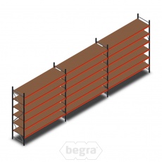 Voordeelrij grootvakstelling AR 3000x8340x800mm (hxbxd) - 6 niveaus Voordeelrij grootvakstelling AR 3000x8340x800mm (hxbxd) - 6 niveaus