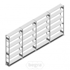 Voordeelrij Legbordstelling Heavy Duty 2500x5200x300 (hxbxd) 6 niveaus metaal verzinkt 150 kg