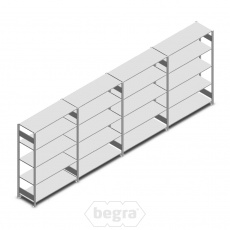 Voordeelrij Legbordstelling Heavy Duty 2000x5260x500 (hxbxd) 5 niveaus metaal verzinkt 150 kg Voordeelrij Legbordstelling Heavy Duty 2000x5260x500 (hxbxd) 5 niveaus metaal verzinkt 150 kg