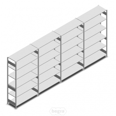 Voordeelrij Legbordstelling Heavy Duty 2500x5200x500 (hxbxd) 6 niveaus metaal verzinkt 150 kg Voordeelrij Legbordstelling Heavy Duty 2500x5200x500 (hxbxd) 6 niveaus metaal verzinkt 150 kg