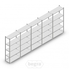 Voordeelrij Legbordstelling Light Duty 2000x5000x400 (hxbxd) 5 niveaus metaal verzinkt 120 kg Voordeelrij Legbordstelling Light Duty 2000x5000x400 (hxbxd) 5 niveaus metaal verzinkt 120 kg