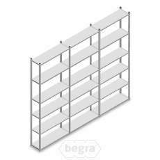 Voordeelrij Legbordstelling Light Duty 2500x3000x300 (hxbxd) 6 niveaus metaal verzinkt 40 kg Voordeelrij Legbordstelling Light Duty 2500x3000x300 (hxbxd) 6 niveaus metaal verzinkt 40 kg