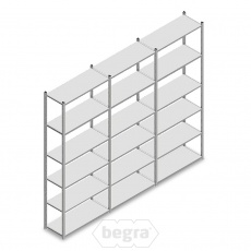 Voordeelrij Legbordstelling Light Duty 2500x3000x400 (hxbxd) 6 niveaus metaal verzinkt 120 kg Voordeelrij Legbordstelling Light Duty 2500x3000x400 (hxbxd) 6 niveaus metaal verzinkt 120 kg