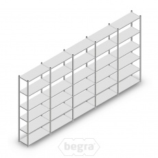 Voordeelrij Legbordstelling Light Duty 2500x5000x400 (hxbxd) 6 niveaus metaal verzinkt 120 kg Voordeelrij Legbordstelling Light Duty 2500x5000x400 (hxbxd) 6 niveaus metaal verzinkt 120 kg
