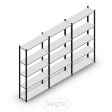 Voordeelrij Legbordstelling Medium Duty 2000x3000x300 (hxbxd) 5 niveaus metaal antraciet 90 kg