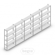 Voordeelrij Legbordstelling Medium Duty 2000x5000x300 (hxbxd) 5 niveaus metaal verzinkt 90 kg Voordeelrij Legbordstelling Medium Duty 2000x5000x300 (hxbxd) 5 niveaus metaal verzinkt 90 kg