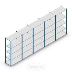 Voordeelrij Legbordstelling Medium Duty 2000x5000x500 (hxbxd) 5 niveaus metaal blauw 70 kg Voordeelrij Legbordstelling Medium Duty 2000x5000x500 (hxbxd) 5 niveaus metaal blauw 70 kg