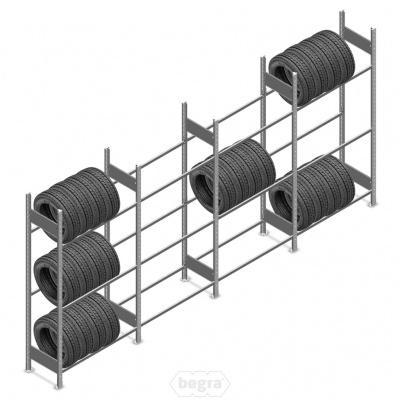 Voordeelrij bandenstelling Heavy Duty 2000x4000x400 (hxbxd) 3 niveaus 4 secties