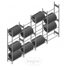 Voordeelrij bandenstelling Heavy Duty 2500x4000x400 (hxbxd) 4 niveaus 4 secties Voordeelrij bandenstelling Heavy Duty 2500x4000x400 (hxbxd) 4 niveaus 4 secties